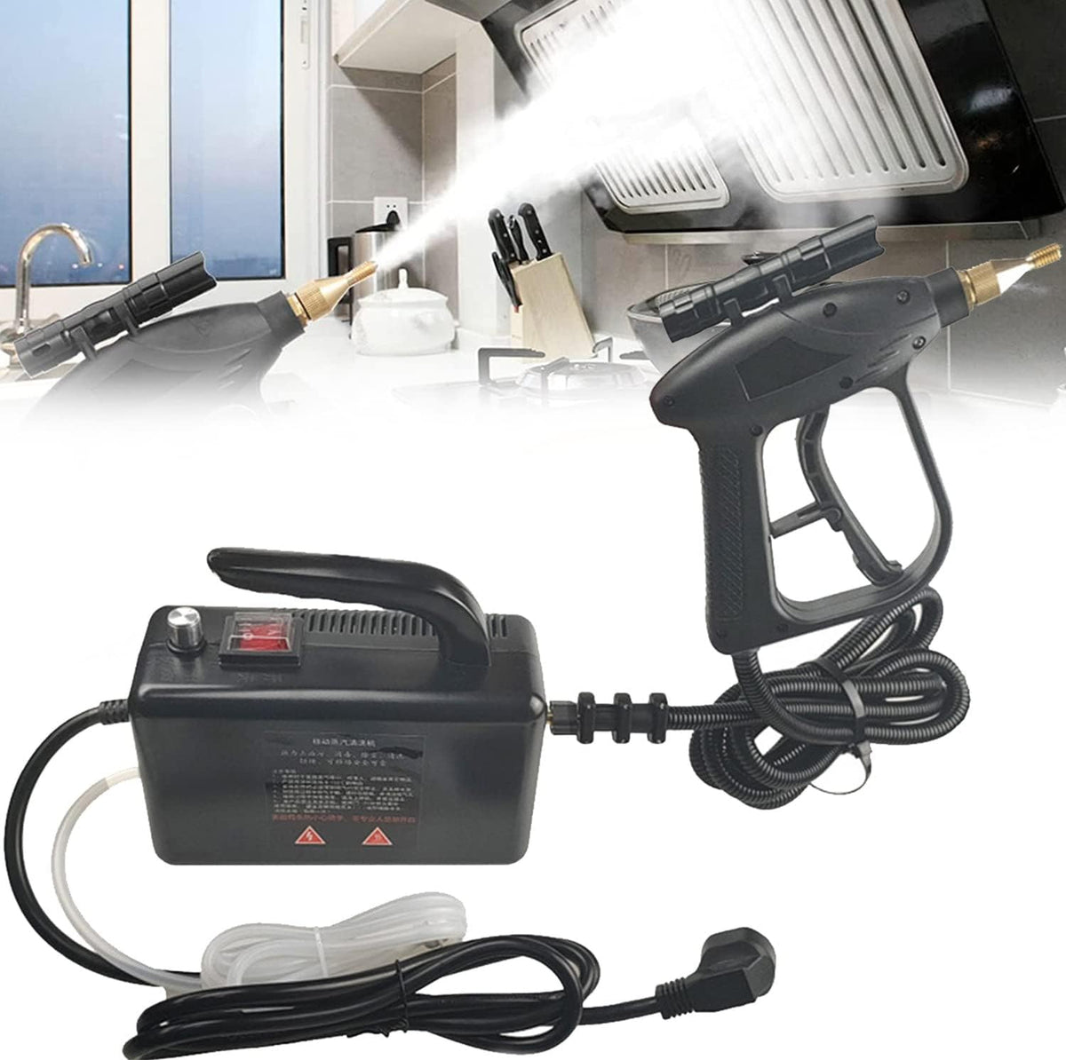 ERSINIAN nettoyeur vapeur, 110 V/220 V, 2600 W, 110 V, Plastique et métal, Noir, Haute Pression, Portable