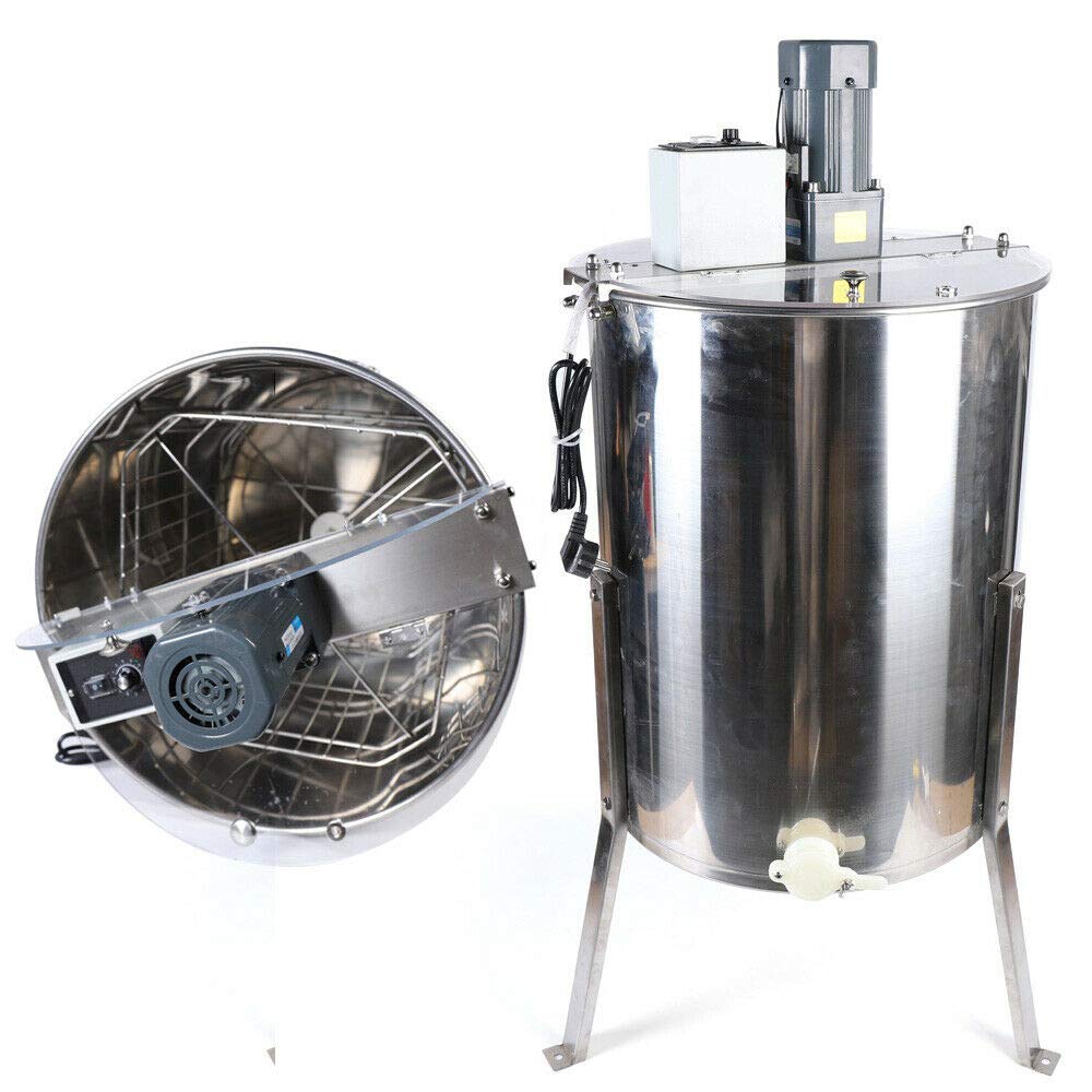 DIFU Extracteurs, 100 cm, 220 V, 120 W, Argenté, Essoreuse à miel électrique, 4 cadres, en acier inoxydable