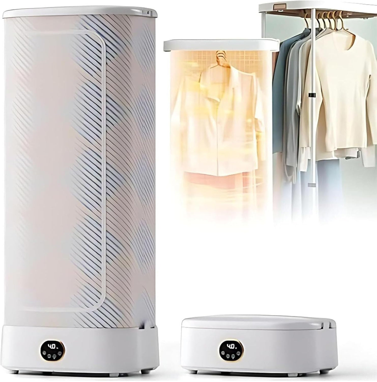 JAVPTAV armoire, Gris, à vapeur, séchoir à vapeur portable, machine à repasser automatique, plie et repasse les vêtements