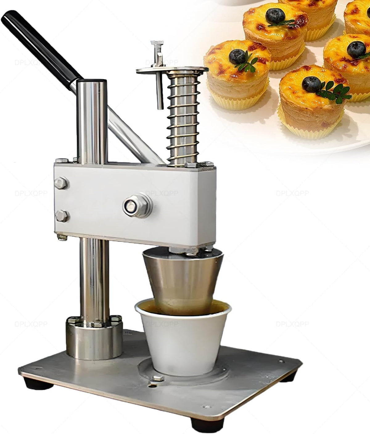 DPLXQPP Machines à pâtes manuelles, Acier inoxydable, Argent, Complet Machine à Tartelettes Aux œU.S, Inclut Presse Manuelle