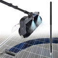 Nettoyeur panneau solaire, 60 cm, 5,5 m, Noir, de avec brosse rotative à 360°, poteau d'eau réglable, tuyau d'extension et pompe à eau