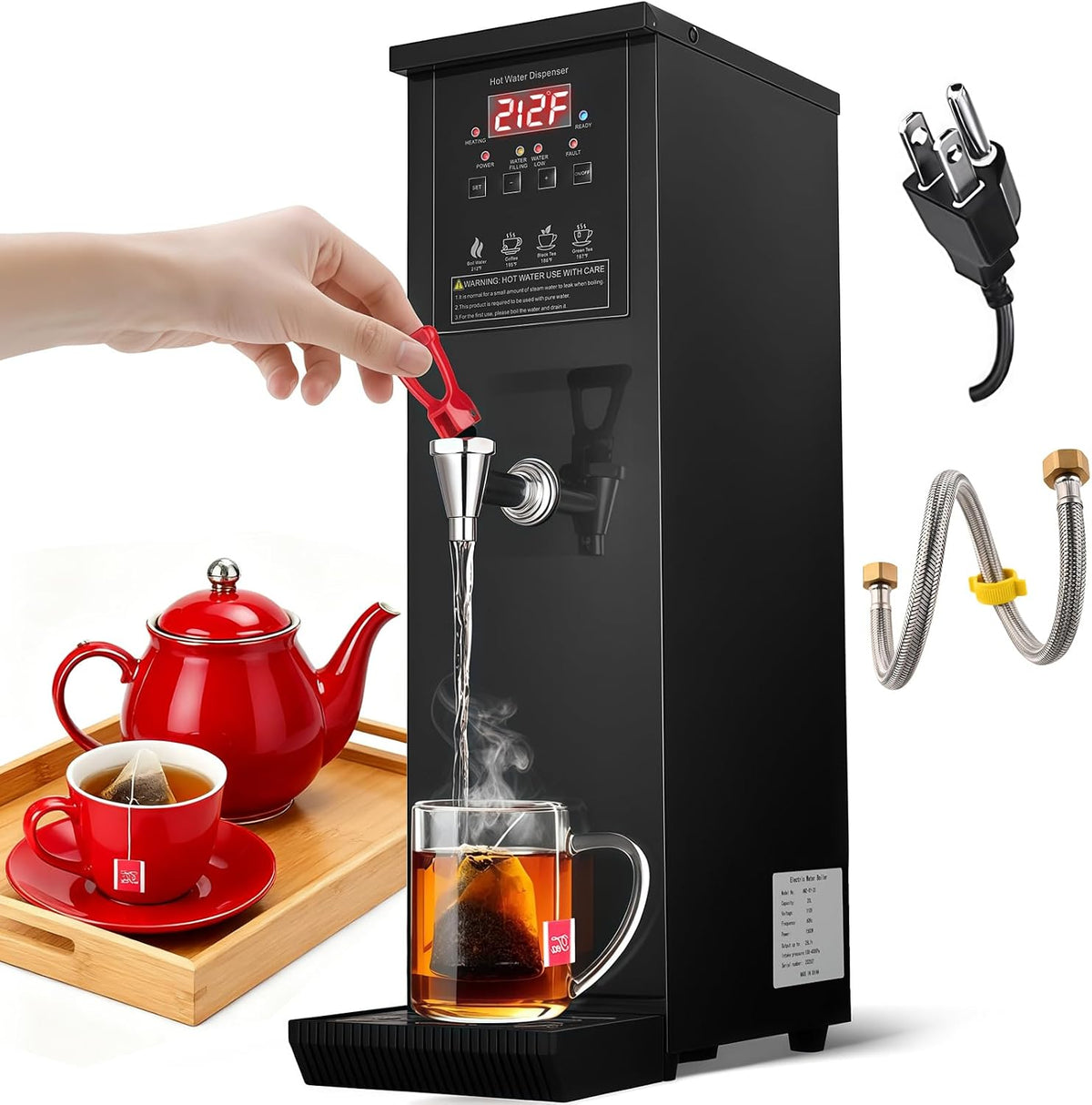 CAZACHEF distributeur d'eau chaude, 1500 W, Noir, restaurant, hôtel