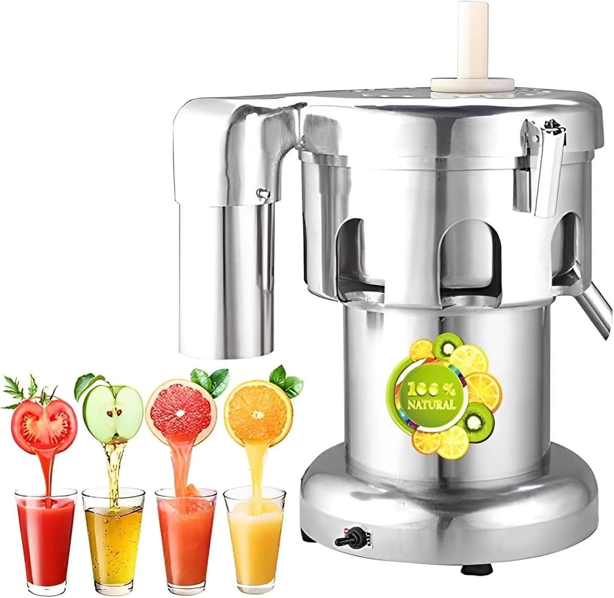 CYMYYDS centrifugeuse, 25 x 40 x 35 cm, 370 W, 220 V/110 V, 370 W, Argenté, Extracteur De Jus Professionnel