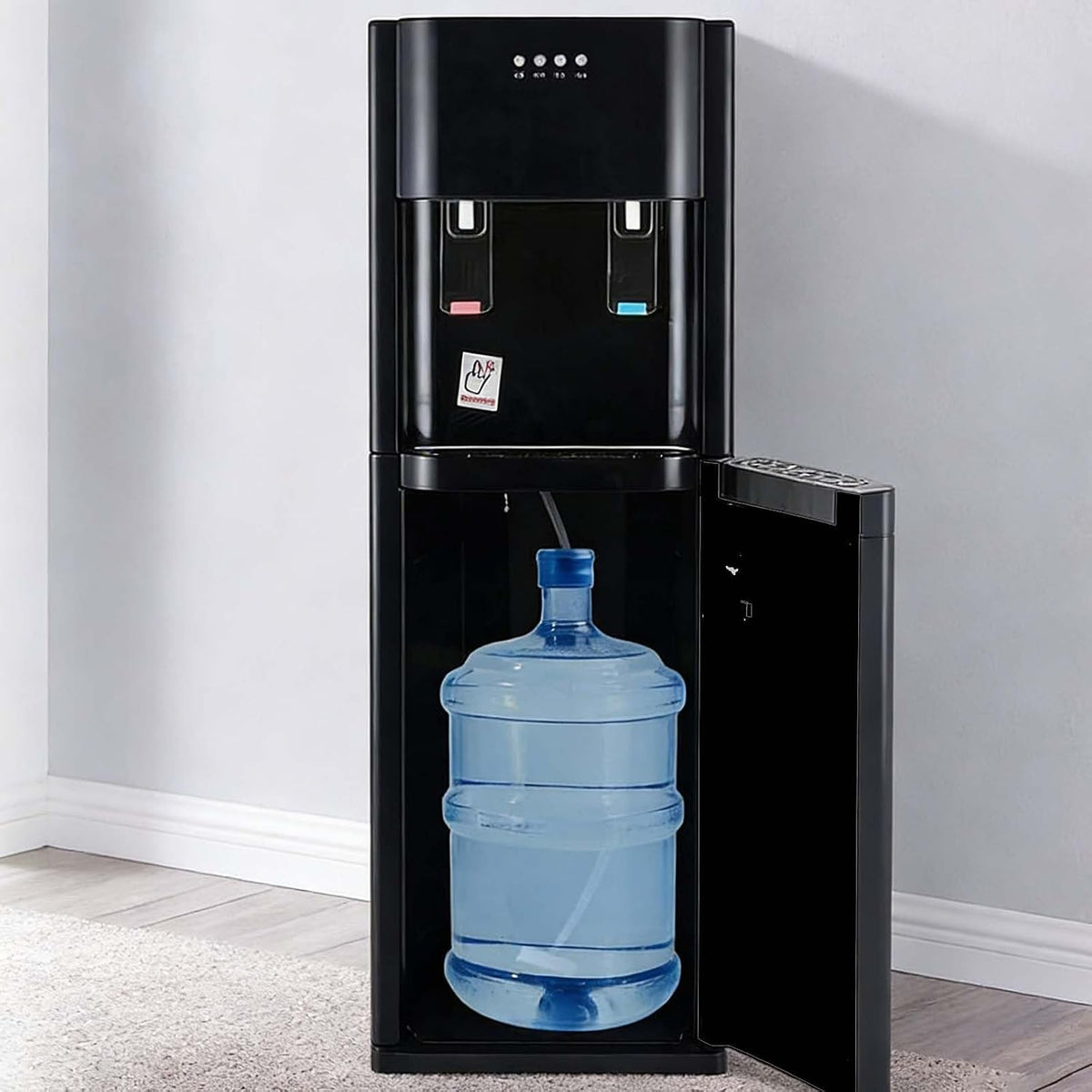 EXSHUING fontaine à eau, Noir, À Chargement par Le Bas, sur Pied, Compatible avec Les Bonbonnes De 5 Gallons