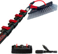 aquascopic Brosses, 7,2 m, Noir, Manche Télescopique en Aluminium, Brosse à Panneaux Solaires & Vitres, Manche Léger et Réglable pour Nettoyage Toit