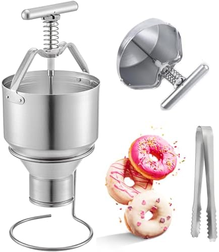 Dépôt Machines à donuts, 18 x 18 x 42 cm., 5 l., aluminium de qualité alimentaire., Noir, manuel de donut avec support