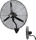 YAVYAV Ventilateurs muraux, 52,5 cm/66 cm/76 cm, 65 cm, Blanc, Ventilateur Mural Industriel, 3 Vitesses, Oscillant Pour Garage