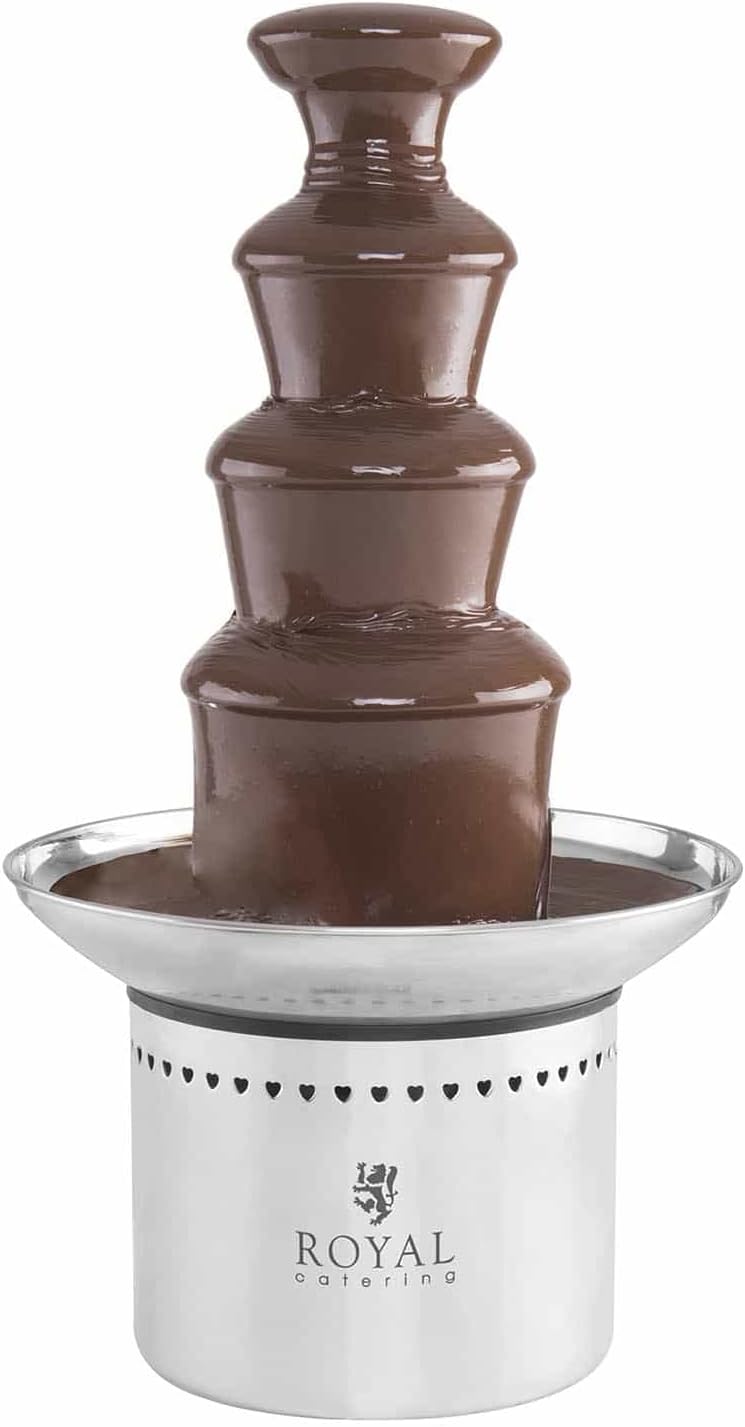 Royal Catering Fontaines et fondues chocolat, 230 W, 6 kg, Noir, Fontaine à Chocolat 4 étages RCCF- (effet de cascade