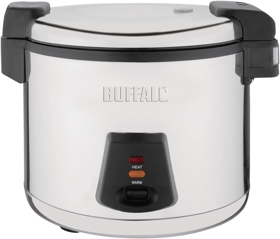 Buffalo Cuiseurs à riz, 1,95 kW, 6 Litres, 13 Litres, Noir, Cuiseur à Riz Professionnel Antiadhésif, Capacité Riz : Cuit / Cru