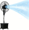 Lsoiup rafraîchisseur d'air, 260 W, 220 V ~ 50/60Hz, 55 dB (min) – 70 dB (max), 42 L, 200 cm, Blanc, Ventilateur Brumisateur sur Pied avec Roulettes