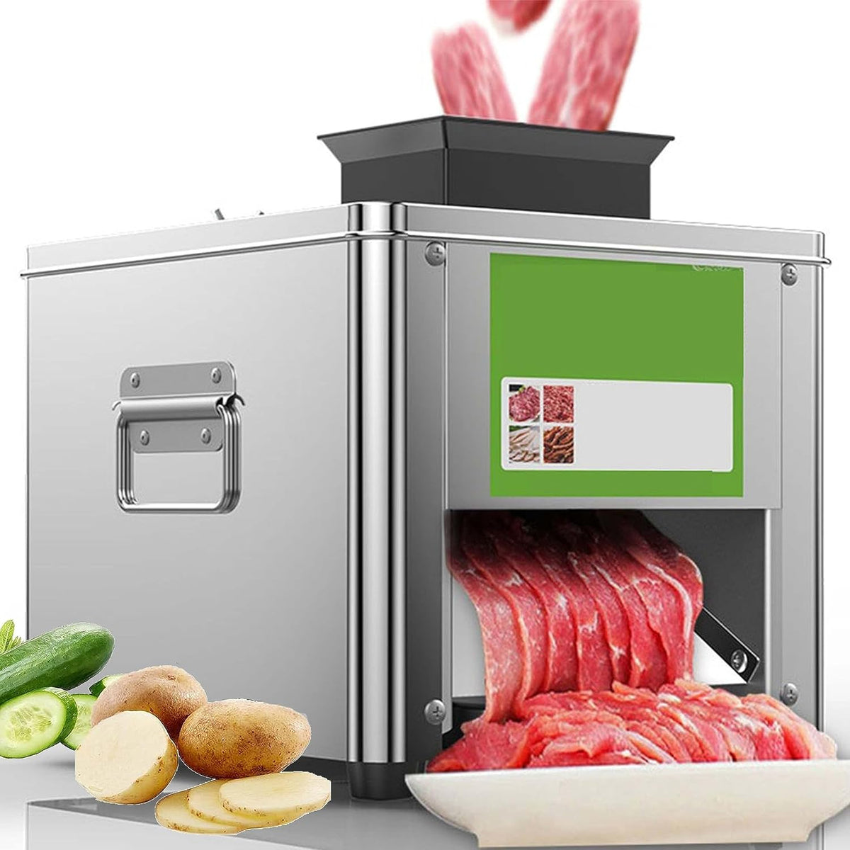 DPDZSW trancheuse électrique, 220 V, 2.5 mm, Noir, Coupe-Viande Commercial, Trancheuse De Légumes Commerciale 2 En 1
