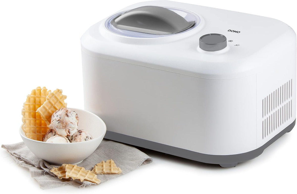 DOMO sorbetière, Blanc, DO9243I avec compresseur, Plastique