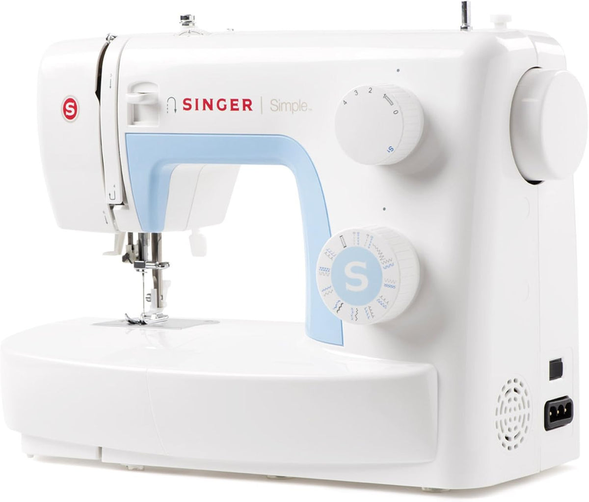 Singer machine à coudre, Blanc/Bleu, Simple 3221 Blanche/Bleue 21 Programmes