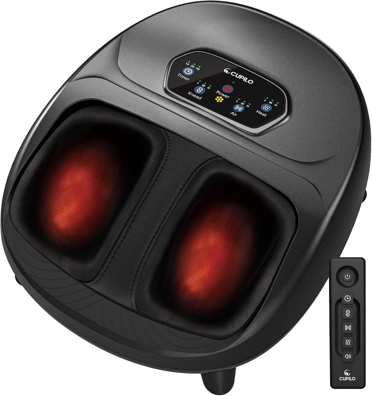 CuPiLo appareil de massage des pieds, Noir, Masseur de pieds pour fasciite plantaire, neuropathie, massage shiatsu