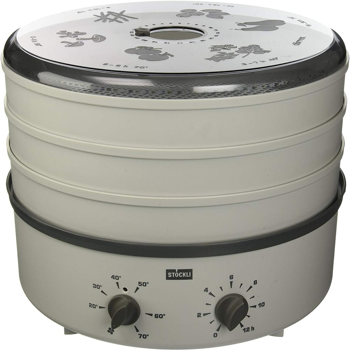 Stöckli déshydrateur alimentaire, Blanc, Dörrex - - - 3 grilles plastiques - Minuteur
