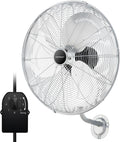 COSTWAY Ventilateurs muraux, 56 cm, 120 W, Argenté, Ventilateur Mural Industriel Ø 3 Vitesses