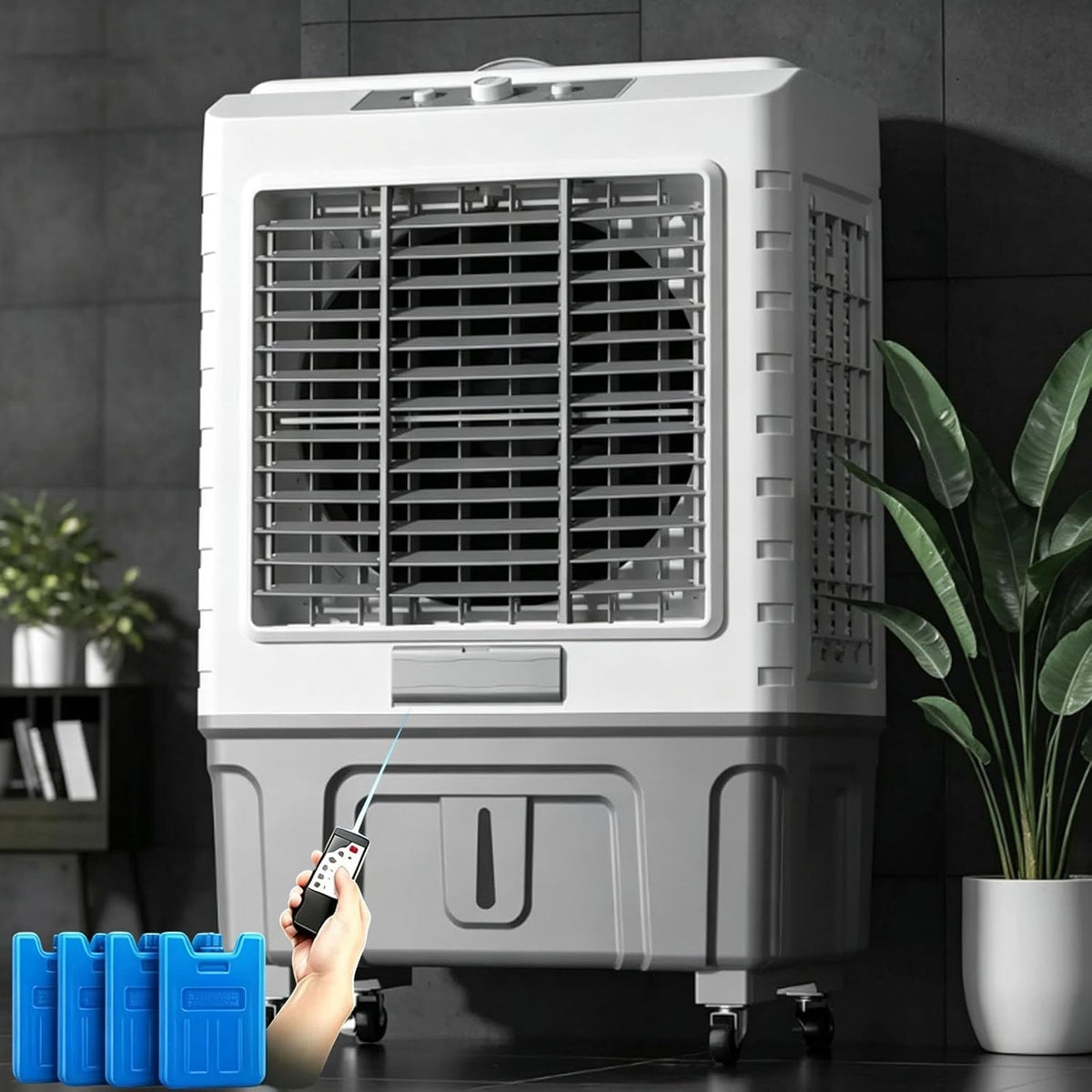 Jidanmian rafraîchisseur d'air, 220 V, 400 W, 88x50x37 cm, 50 L, Blanc, Refroidisseur d'air évaporatif industriel