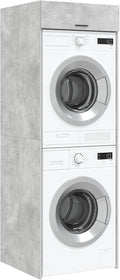 Tomostar lave-linge, 67,5x68x200 cm, Bois d'ingénierie, Béton, Armoire pour Machine à Laver et Sèche-Linge