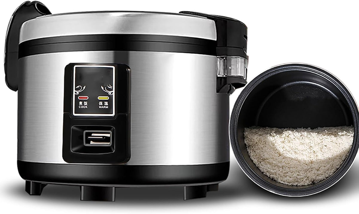 SaryEdge Cuiseurs à riz, 10 L (10-20 personnes) 1250 W, 25 L, 10 L, Argenté, Cuiseur à Riz Professionnel Grande capacité en Acier Inoxydable