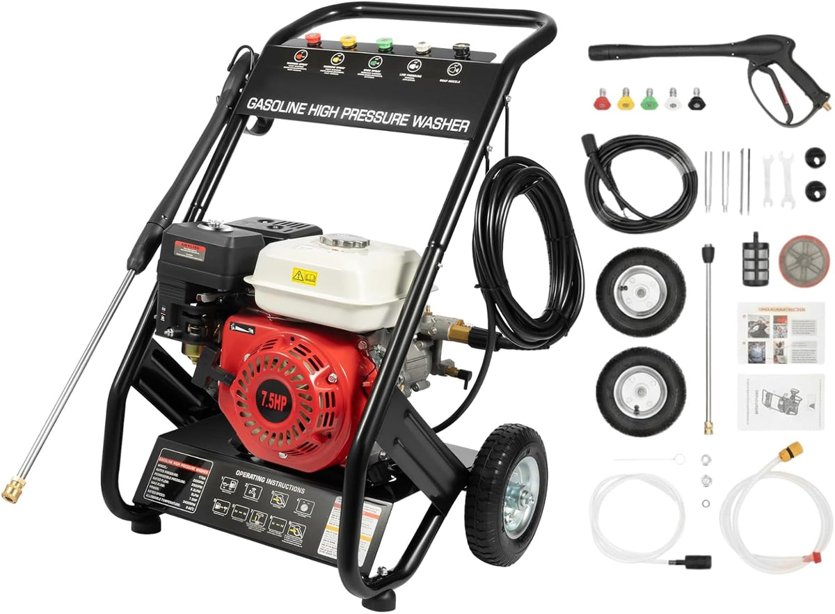 LENJKYYO nettoyeur haute pression, NL 150, 7HP, 190 Bar, 3400 TR/Min, Fer, caoutchouc, PVC, Noir