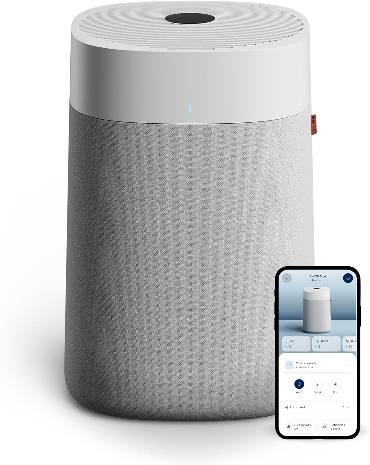 BLUEAIR purificateur d'air, 141 m, Bleu, - Blue Pure 211i Max pour grandes pièces jusqu'à ², Intelligent, silencieux
