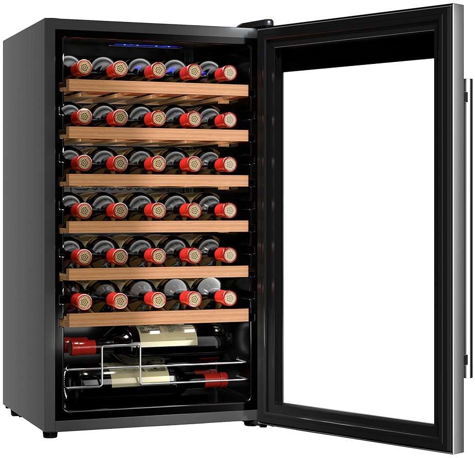 Cecotec Caves à vin autoportantes, 80 L, Argenté, Cave à vin 34 bouteilles Bolero grandsommelier 34030 inox compressor