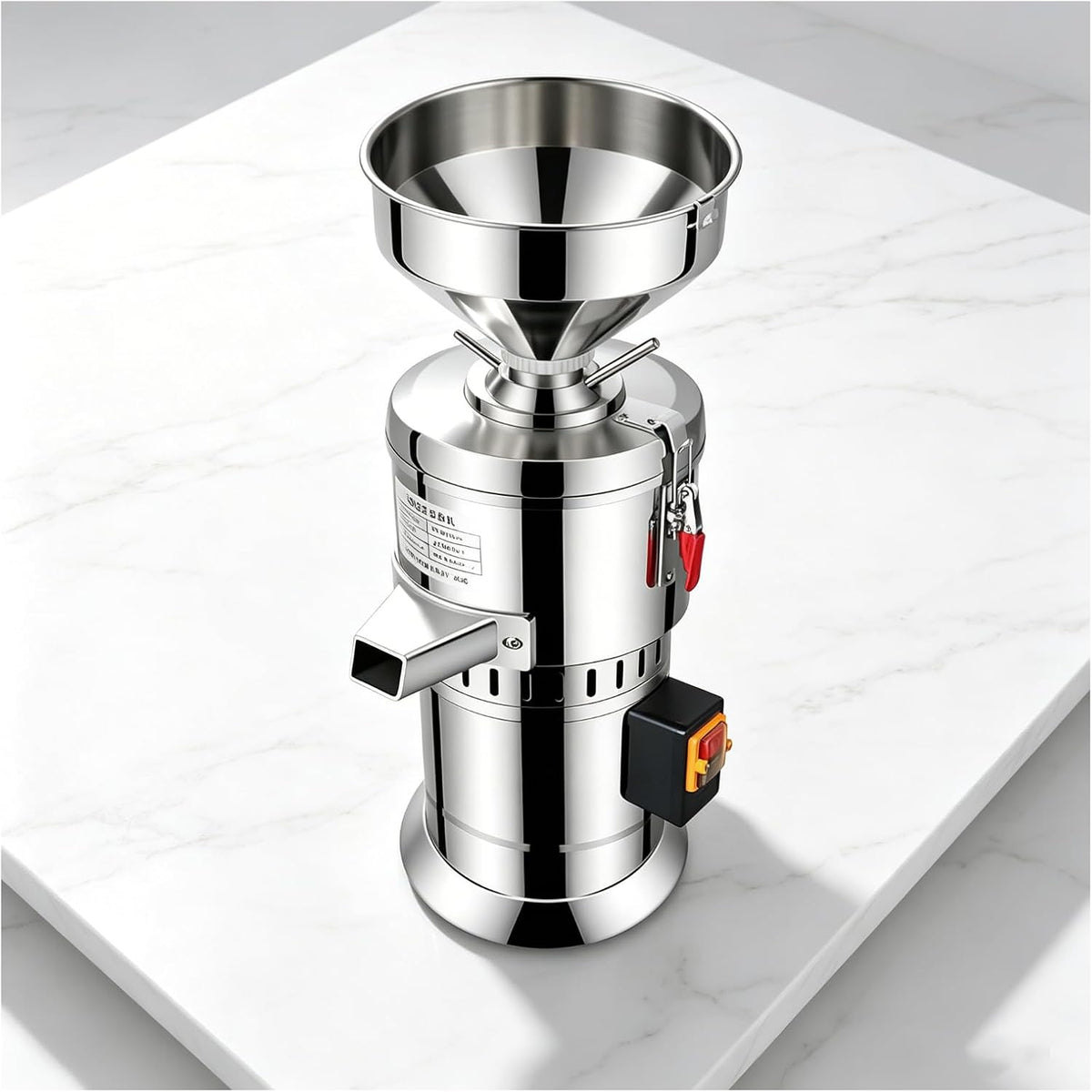 UPLTOE broyeur, 26 × 26 × 65 cm, 1100 W, Acier inoxydable + Aluminium poli, Blanc, Électrique pour Tahini Et Beurre De Cacahuète