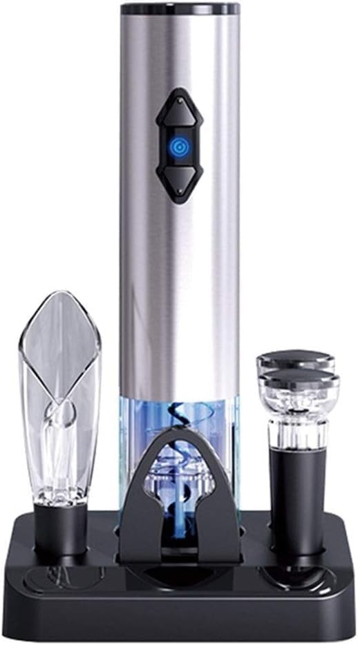 KJdxfhFH Ouvre-bouteilles électriques, Noir, Tire-Bouchon électrique, Kits d'ouvre-vin 5 en 1 avec Bouchons verseurs de Bouteilles