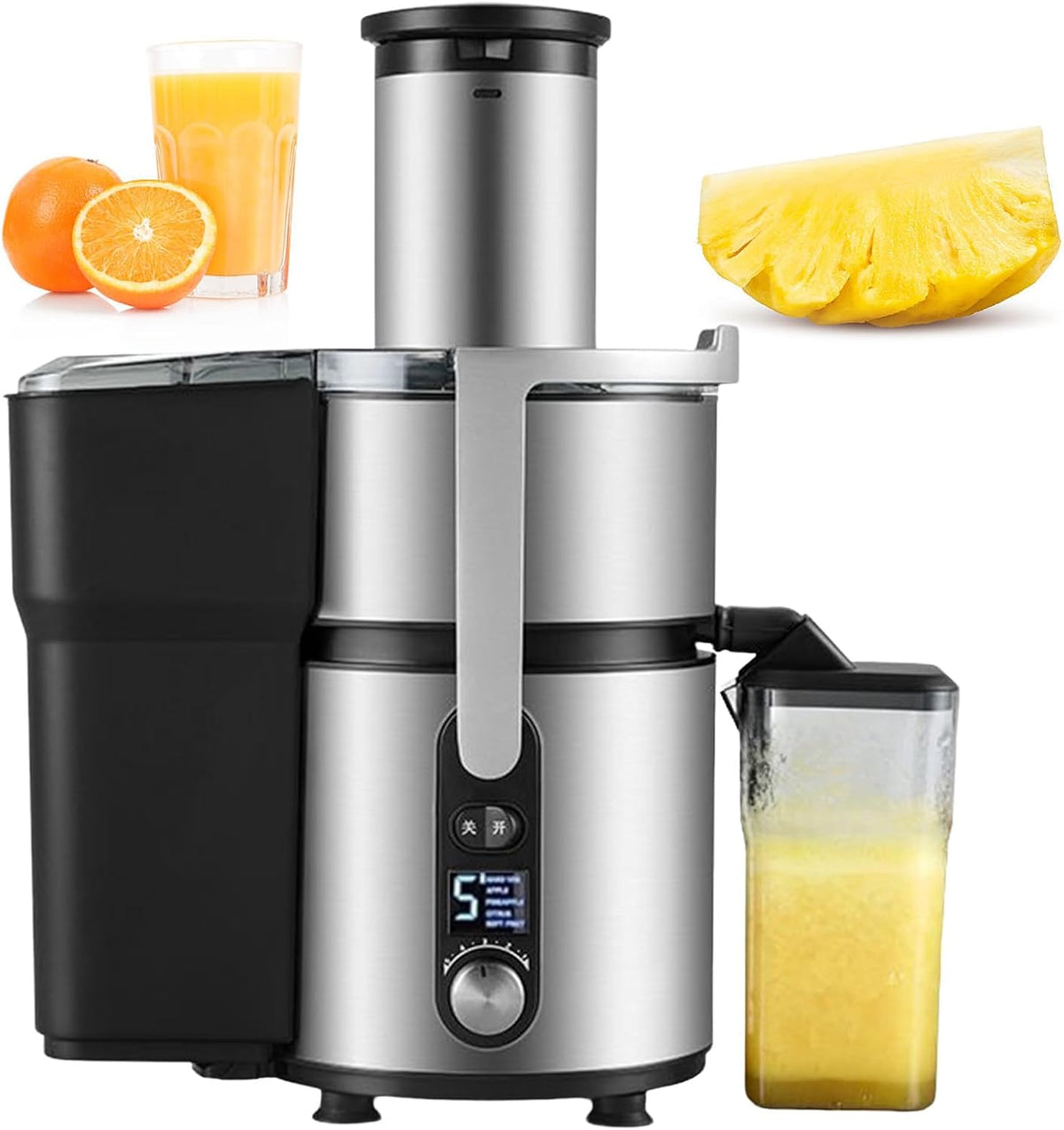 pealiritansemen centrifugeuse, 1250 W, 84 mm, Noir, Extracteur De Jus Centrifuge Professionnel, Goulotte De Pour Une Extraction En Grande Quantité