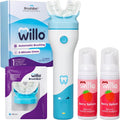 Willo Brosses à dents électriques, Noir, BrushBot Kit de démarrage de brosse à dents en forme de U pour enfants