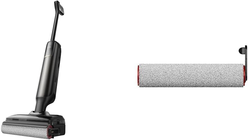 MOVA aspirateur eau et poussière, Noir, Aspirateur laveur sans fil avec lavage à l'eau chaude Avec brosse rotative