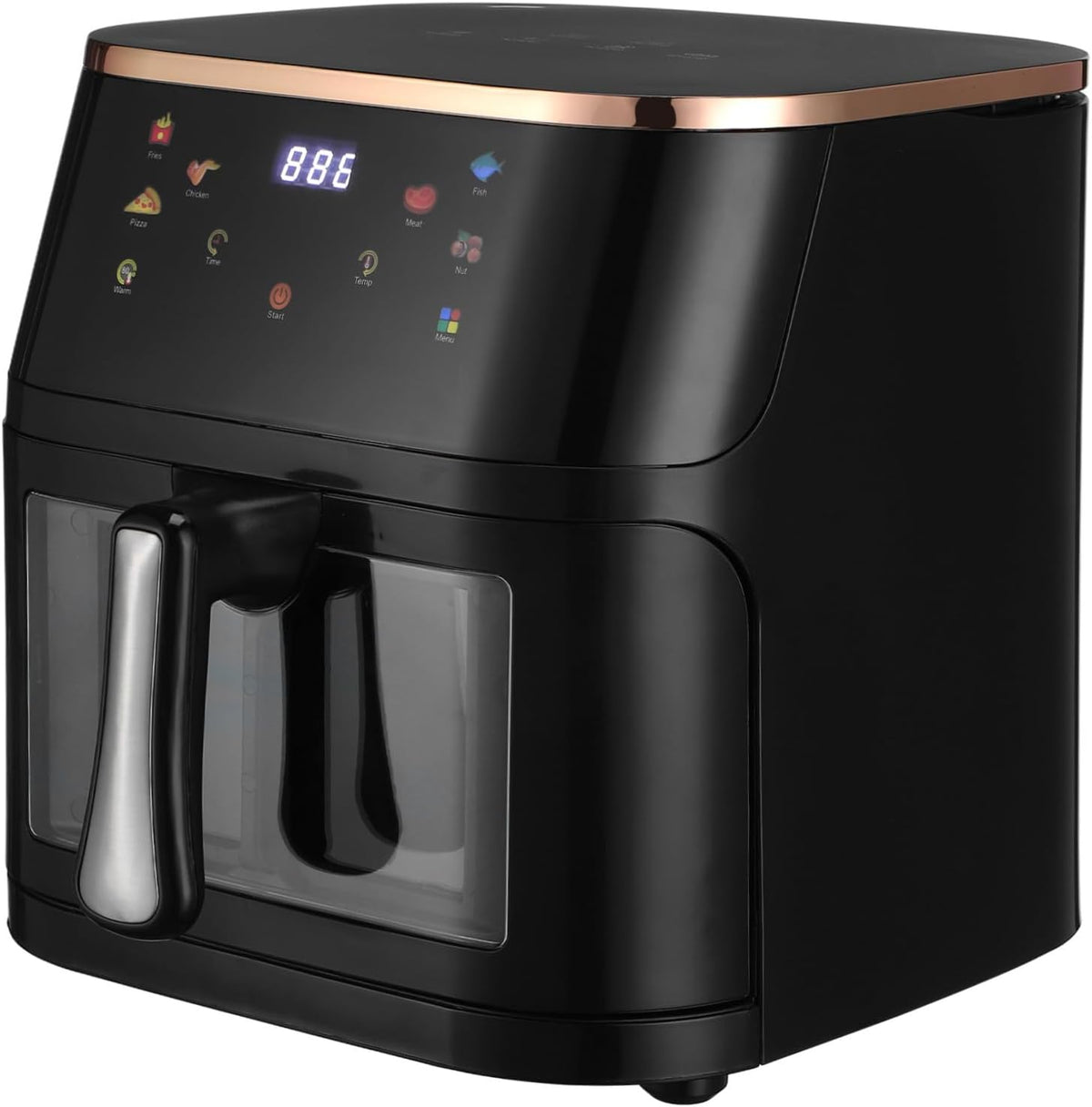 Alipis friteuse à air chaud, 10 L, Blanc, avec Fenêtre, Commande Tactile, Cuve en Fer, Pp et Plaque Galvanisée