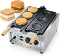 flatpincololee Appareils à sandwich et presses à panini, 2000 W, Corps en acier inoxydable, Argenté, Machine à Burger Électrique Professionnelle UFO