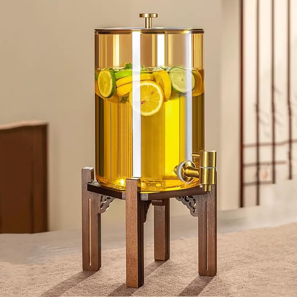TT-YEC fontaine à eau, 3 L : 18*19,5CM, 5 L : 18*24,6CM, 7,5 L : 18*35CM, 7 L, 5l, Transparent, avec Robinet Anti-Fuite