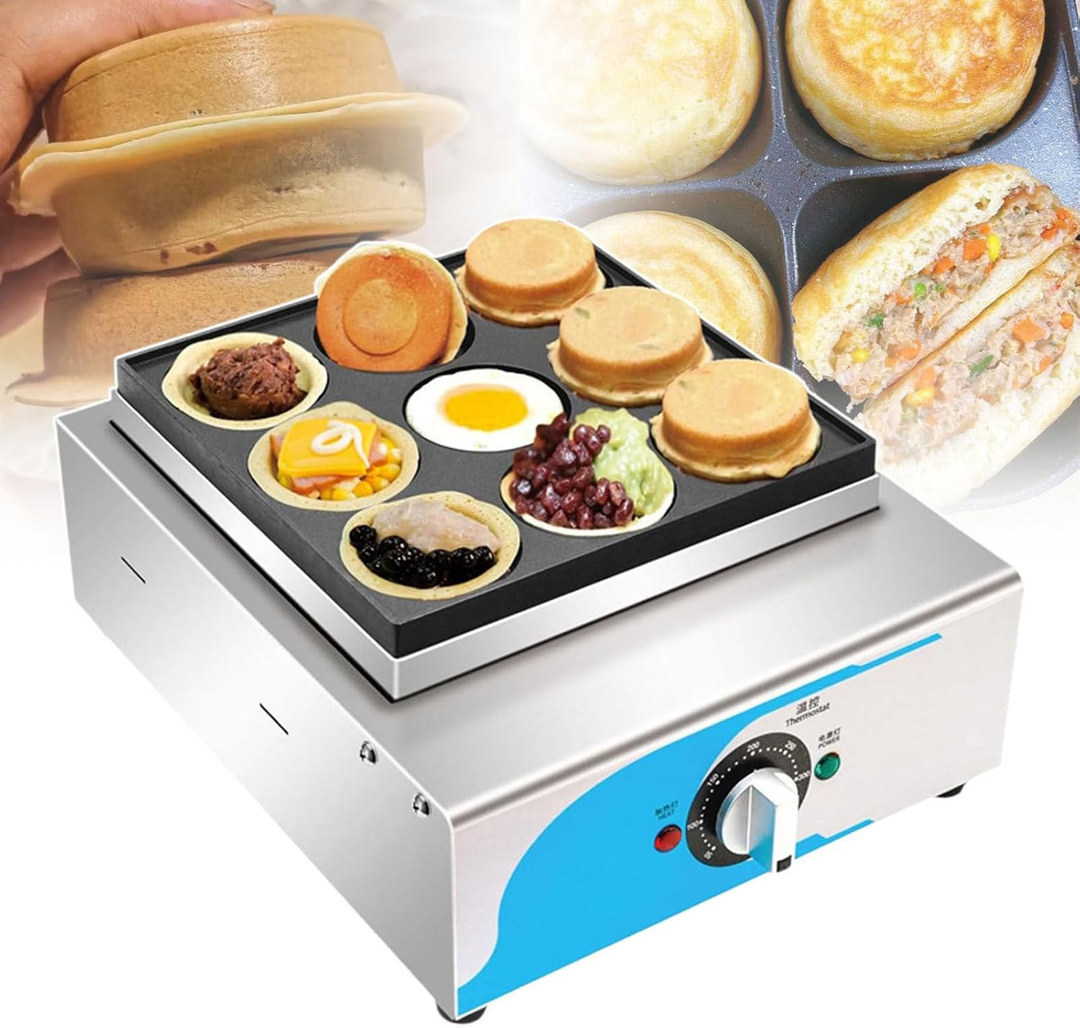 pealiritansemen Machines à gâteaux, 2000 W, tôle galvanisée + aluminium, Noir, Machine À Gâteau Aux Haricots Rouges Commerciale