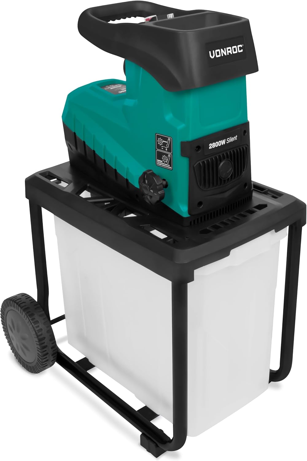 VONROC broyeur, 2800 W, 45 mm, 60 L, Noir