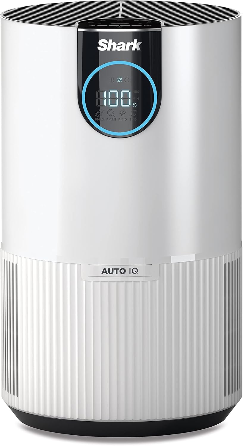 Shark purificateur d'air, Blanc, Compact HEPA pour maison et chambre avec filtre HEPA éliminant bactéries