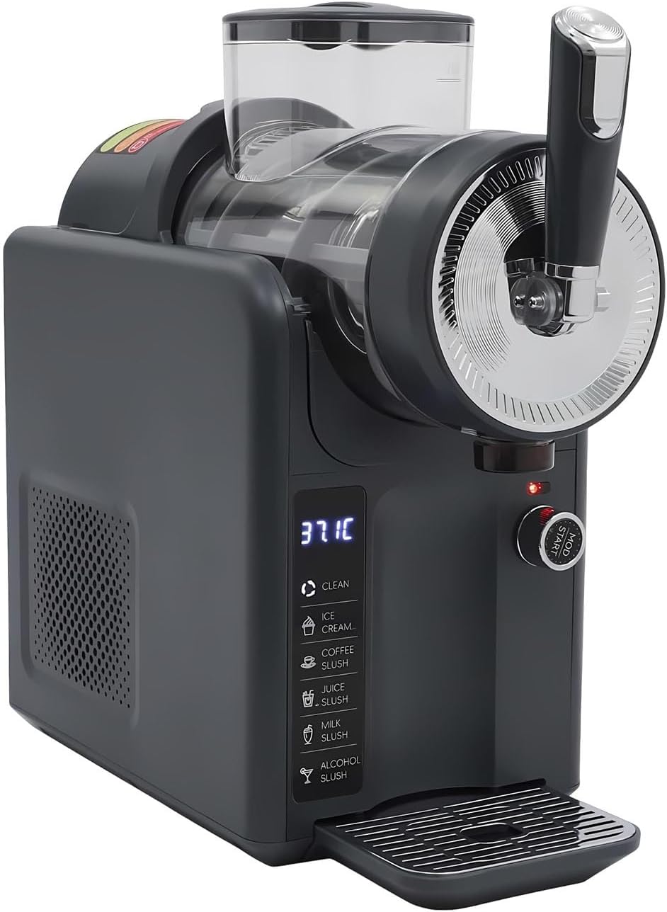 Acentesoft sorbetière, 42,9 x 19 x 39,9 cm, 1,8 litre, 185 W, 1.8l, Acier inoxydable de qualité alimentaire, Blanc/Noir, Granita Automatique
