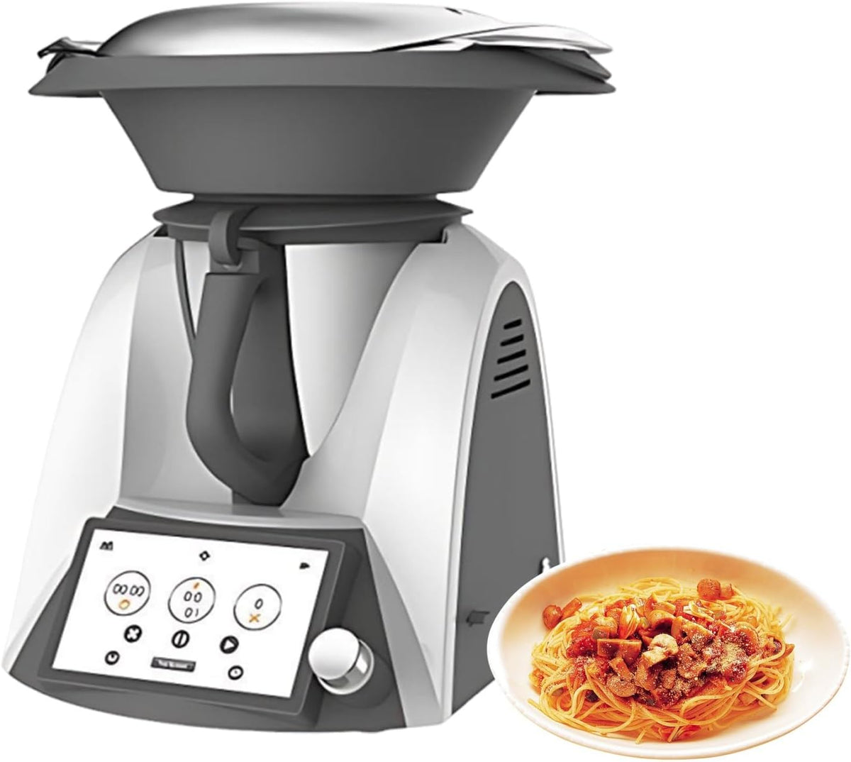 KAIKAFEI robot de cuisine, 1500 W, 3 L, 7 pouces, Noir, Multifonction avec moteur, Multicuiseur Intelligent avec recettes guidées