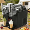 YMAOMAO sorbetière, 398 x 380 x 420 mm, 2 L par réservoir, 2 réservoirs au total, 430 W, 430 W, Noir / Blanc, Machine à Granité Autonettoyante