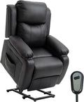 HOMCOM Fauteuils relaxants, Noir, Fauteuil releveur électrique, Fauteuil Relax électrique avec Repose-Pied