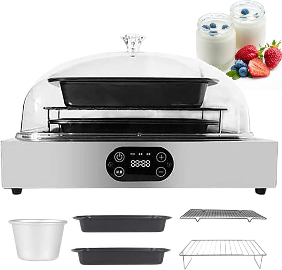 forplubossmmp Machines à pain, 120 W, Noir, Machine Commerciale De Levée De Pâte, Fermentation Double Couche
