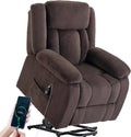 HOMCOM Fauteuils relaxants, Marron, Fauteuil Releveur Électrique Dossier Inclinable Assise Large