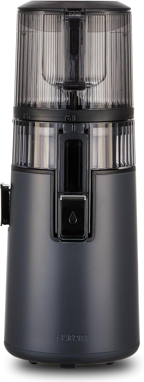 Hurom Passoires alimentaires, 1,8 L, Gris, H70FT Nouveau Slow Juicer, Presse à froid électrique, Extracteur de jus pour légumes et fruits