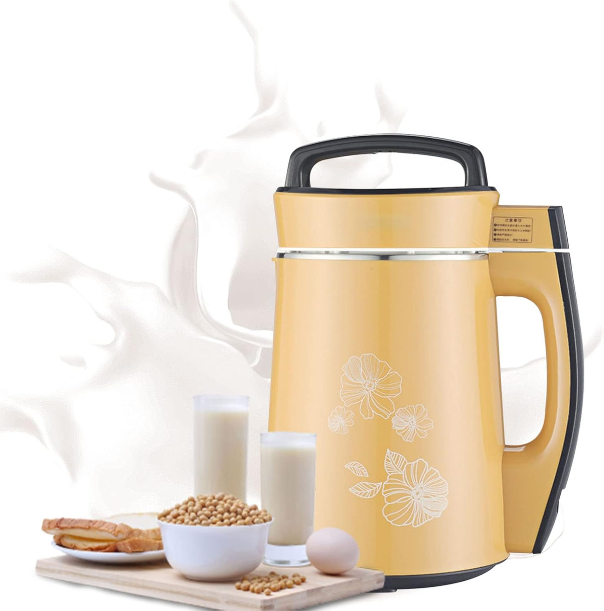 Machine blender, Argenté, à lait de soja, acier inoxydable 304, fonctionnement silencieux, panneau LED