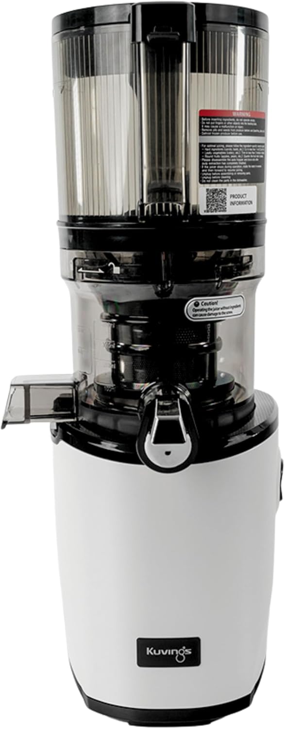 Kuvings Extracteurs de jus à vis simple, 2 L, Blanc, Extracteur de jus AUTO8, Découpe fruits entiers, Extracteur de jus mains libres