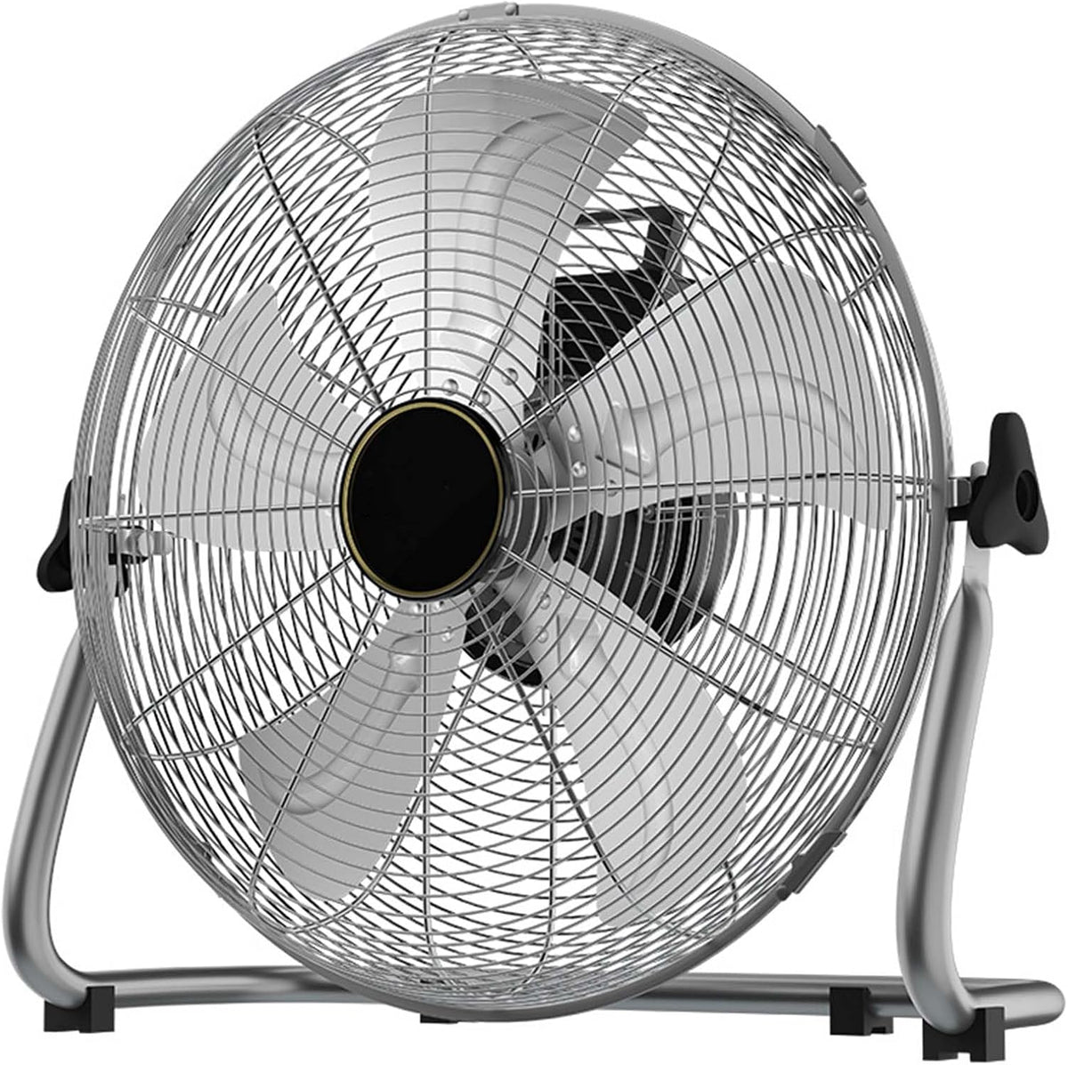 Ventilateur Ventilateurs de sol, Blanc, Industriel à Haute Vitesse, 4 Vitesses, Inclinaison réglable à 130°