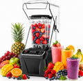 SHUMIAO blender, 2000 W, 2 L, 000 TR/Min, Noir, Smoothie Pro, Écran LED Smart, pour Cafés et Bars à Jus