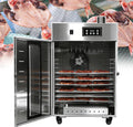 QJJML déshydrateur alimentaire, 1 000 W, Noir, Professionnel 3 en 1, Rotatif avec Fonction Fumage, idéal pour la Fabrication Viande séchée