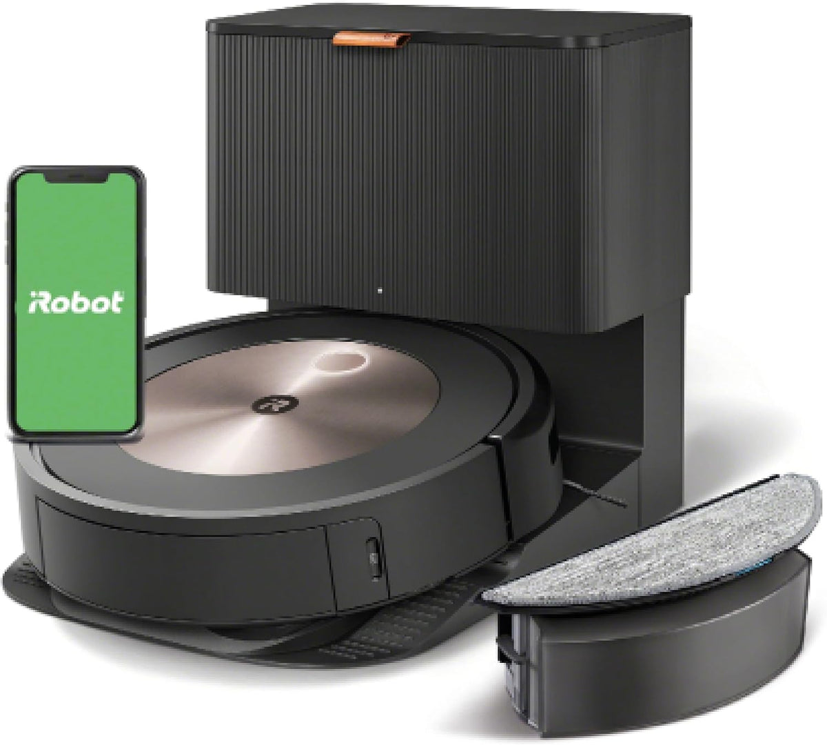 iRobot robot aspirateur, Noir, Roomba Combo j5+ (j5576) - Laveur 2en1 connecté - Autovidage, Brosses Caoutchouc